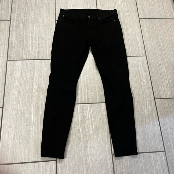7 For All Mankind Denim - 7 For All Mankind Womens 31 Black Fitted Skinny Jeans
